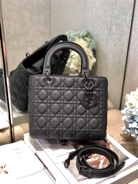 Small Lady Dior My ABCDior Bag Black Ultramatte Cannage 